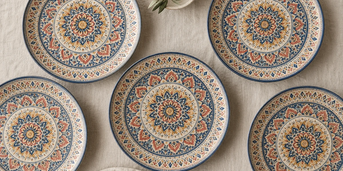 Assiettes mandala colorées